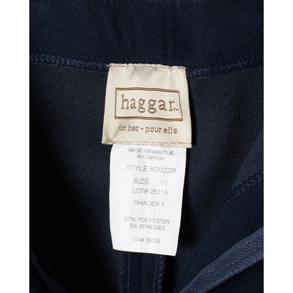 Vintage Haggar Womens 35x27 Wide Leg Pants Stretch Made in Canada Navy - Picture 8 of 8